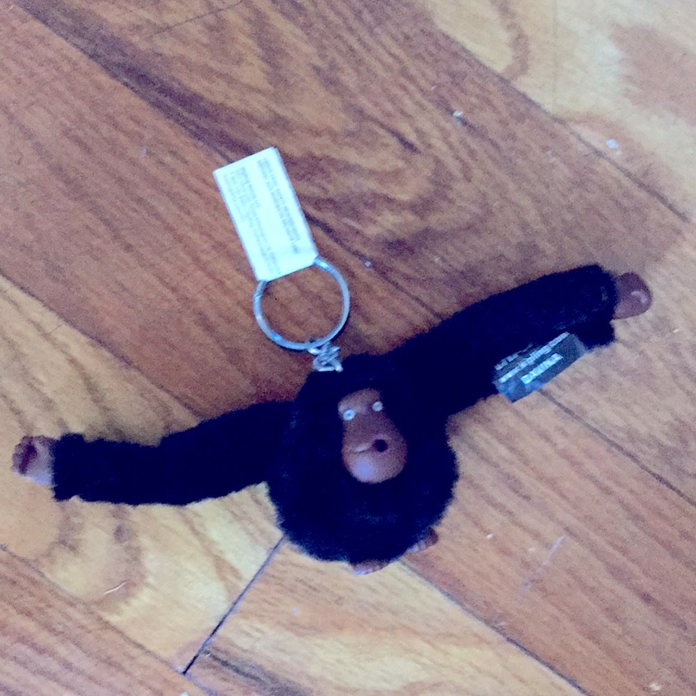Kipling 2” tall Davina Black Monkey Keychain Handbag Charm